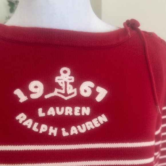 Lauren Ralph Lauren Red and White Nautical Sweater - Picture 3 of 7